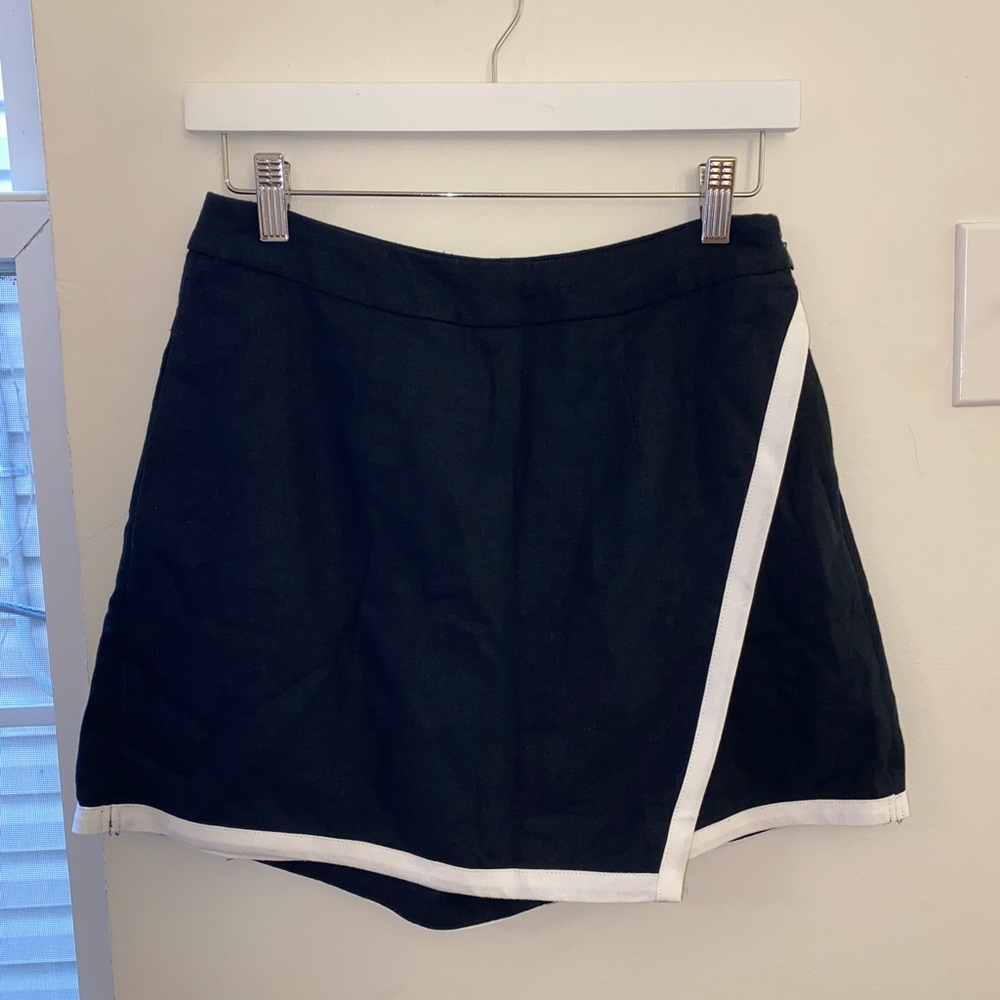 Black and White Wrap Skort